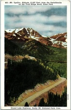 Mt. Ypsilon From the Switchbacks on Trail Ridge Rd. Estes Park Sanborn Souvenir