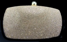 New Gold Mesh Hard Shell Clutch Bag-6.5''w x 5'' H