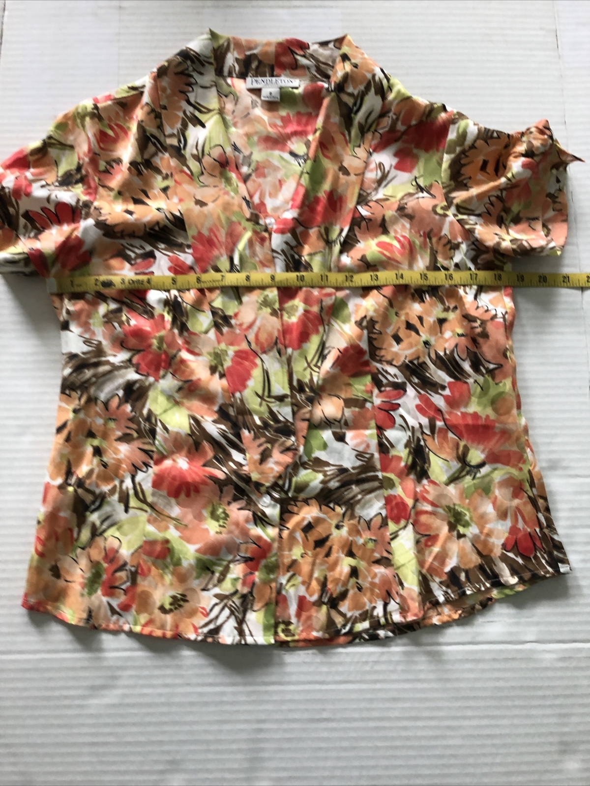 Pendleton Petite 8 Silk Floral Pattern Blouse - image 7