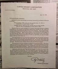 1959 Curtiss-Wright Stockholders Letter