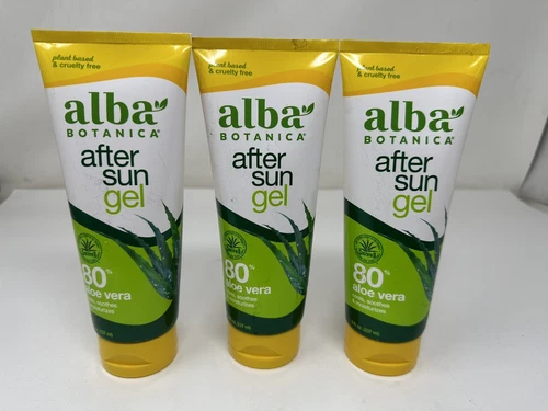 3 pack! Alba Botanica - After Sun Lotion - 80% Aloe - 8 oz