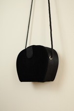 Mini evening velour black purse women bag vintage style for a date wedding
