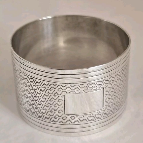 Antique sterling silver napkin ring. Birmingham 1920. By Edwin Joseph Houlston - Picture 8 of 22