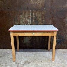 Kleiner Tisch Esstisch Beistelltisch Schubkasten Holz Resopal 50er H79 L106 B61