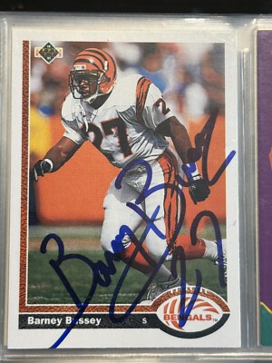 BARNEY BUSSEY CINCINNATI BENGALS 1991 UPPER DECK #69 AUTOGRAPHED