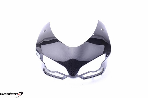 Ducati 848 1098 1198 Upper Front Nose Headlight Fairing Cowl Carbon Fiber - Picture 7 of 10