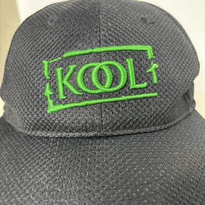 VINTAGE Kool Hat Cap Clasp Back Black Green Cigarette Spell Out