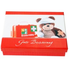 Flaschenpost Flasche Sand Schriftrolle Genesungswünsche Geschenk Set Box