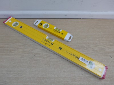 STABILA 96/2 24'' SCHWERLAST GERIPPT DOPPEL PLUMB + 70t 10'' TORPEDO WASSERWAAGEN
