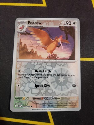 Pokémon TCG Fearow Scarlet & Violet-151 022/165 Reverse Holo Uncommon