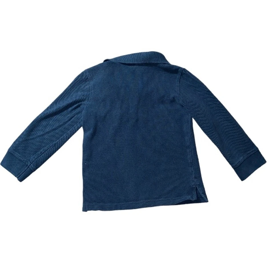 Disney Shopping Boy’s XS Long Sleeve Polo Shirt Mickey Mouse Navy Blue Y2K - Image 2 of 4