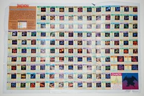 Final Fantasy 1990 Nintendo NES World Map / Enemy Chart NES-FF-USA(B)