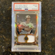 2023 Topps Tribute Dual Relics #DRARU Adley Rutschman Orange 04/25 PSA MINT 9 RC