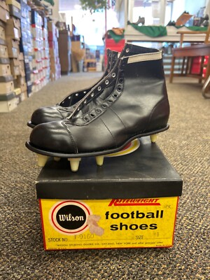 wilson football cleats size 8.5 black white spikes