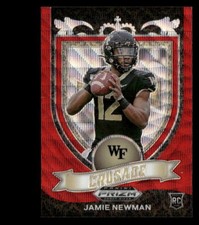 2021 Prizm Draft Picks Collegiate Jamie Newman #174 Ruby Wave RC Wake Forest