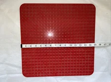 LEGO base plate Duplo Large RED 15" x 15" Platform 24x 24 Dots Rounded Edge GOOD