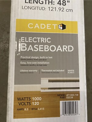 Cadet 48-inch 1000-Watt 120-Volt Electric Baseboard Heater - White