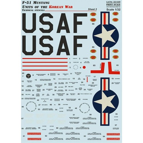 Print Scale 32-029 Decal for airplane 1:32 F-51 Mustang. Units of the Korean War - Picture 2 of 24