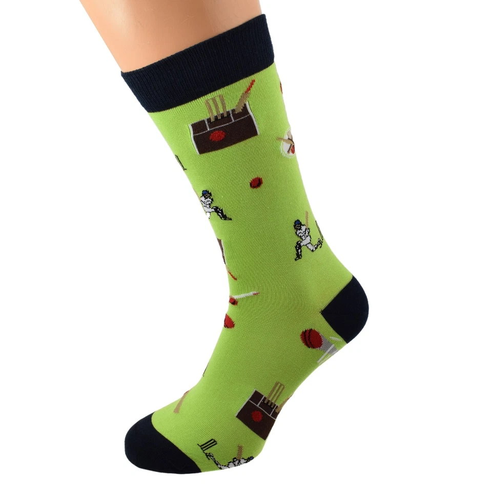 GTR-PRESTIGE GIFTWARE Cricket Design Woven Mens Socks X6HL048