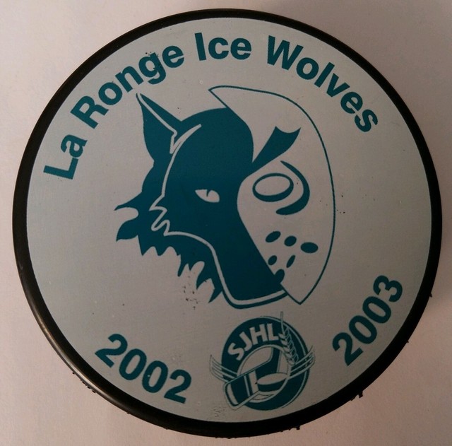 20022003 LA RONGE ICE WOLVES RARE OFFICIAL SJHL HOCKEY PUCK MBC