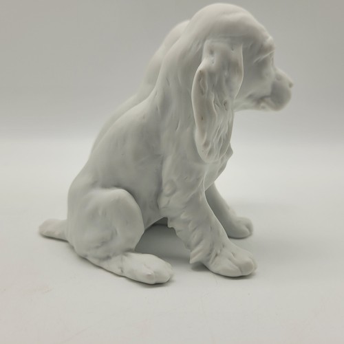 Kaiser Germany Bisque Figural Signed Sitting Spaniel Puppies 665 Cocker Spaniel - Picture 3 of 5