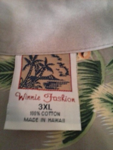 Winnie Fashion Made in Hawaii 3XL Hawaiian Shirt Coconut Button Cotton Palm - Picture 3 of 4