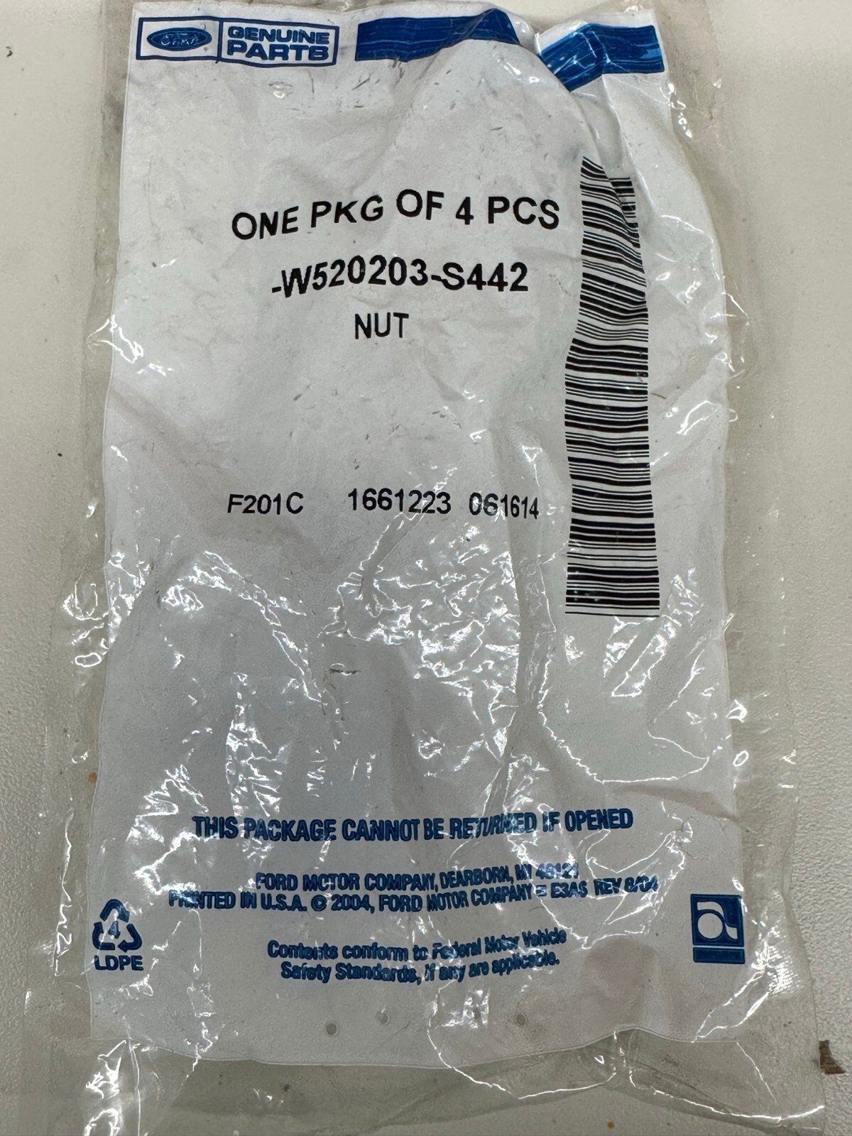 Lot of 4 NEW Genuine Ford OEM W520203S442 Outer Tie Rod Nut eBay