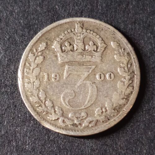 1900 Great Britain UK 3 pence - SILVER - KM# 777 - SHIP LOW COST - UK-152
