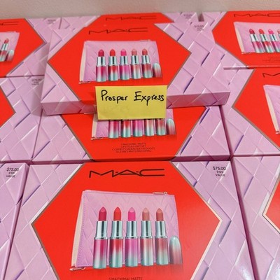 MAC 5 Maximal Matte Lipsticks Gift Set   Holiday Vault   Brand New   Authentic