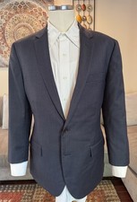 J Crew Mens Blue 2 Btn Dual Vent Flat Front Suit Sz 42 R MINT