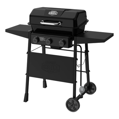 #ad #ad 3 Burner Propane Gas Grill with Wheels and Side Shelves Black $102.24