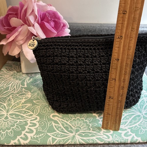The Sak Crochet Black Make Up Bag Small Pouch - Picture 11 of 11