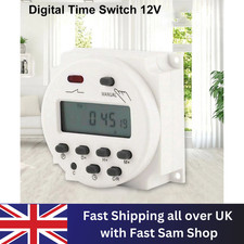 12V 16A Digital Electronic LCD Time Relay Switch Programmable Timer Tool White