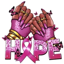 4" - UV DTF Transfer Vinyl Sticker - HOPE Breast Cancer Awareness - Decal