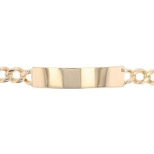 10.4mm Curb Link Chain 9.25" ID Bracelet 14k Yellow Gold 41.10 Grams