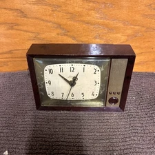 Spartus Console Tel-o-Klok Mod. 730 TV-Television Novelty Clock, Runs-Keeps Time