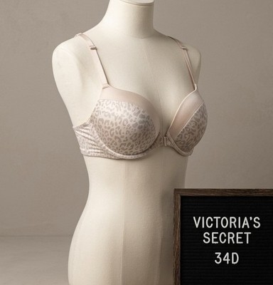 Victoria's Secret Very Sexy Push Up Bra Beige 34D Adjustable Strap T-Back