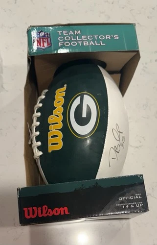 Green Bay Packers Autographed Football Desmond Bishop And Ronnie Battle