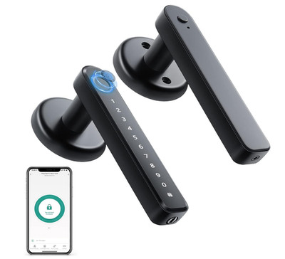 Millionhome Fingerprint Keypad Smart Biometric Door Lock Lever Handle Black