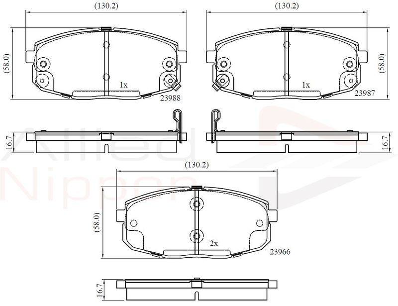 Brake Pad Set For Disc Front Fits Hyundai i30 Kia Ceed ALLIED NIPPON ADB31798