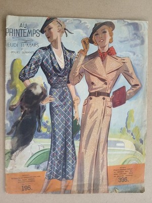 Katalog ''AU PRINTEMPS'' Kaufhaus März 1937 Damenmode Mädchen Preis Paris