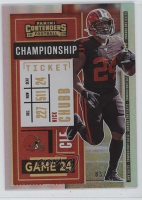 2020 Panini Contenders Championship Ticket 85/99 Nick Chubb #78 0hr