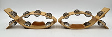  2 FISH SHAPED TAMBOURINES 11.5" X 4" UNMARKED WOODEN INSTRUMENT