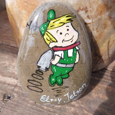  Glücksstein Elroy Jetson Zeichentrickserie 1962 Zeichentrick  bemalter Stein