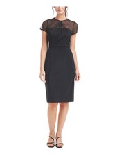 JS COLLECTION Womens Gray Lined Short Sleeve Knee Length Party Sheath Dress 2