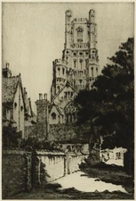 Sybil Andrews (1898-1992) Pencil Signed Etching - King's School Ely