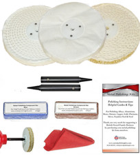Bench Grinder Metal Polishing Kit Aluminium Alloy Brass 8pc 6" x 1"