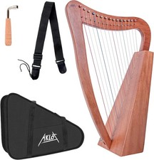 15 String Harp AKLOT Mahogany 22 Inch Gig Bag Tuning Wrench