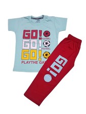 Kids Summer Outfit Boys Cotton T Shirt Pajama Set