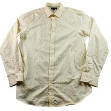 Banana Republic Dress Shirt Men's L Yellow Non-Iron Tailored Slim Fit Button-Up
